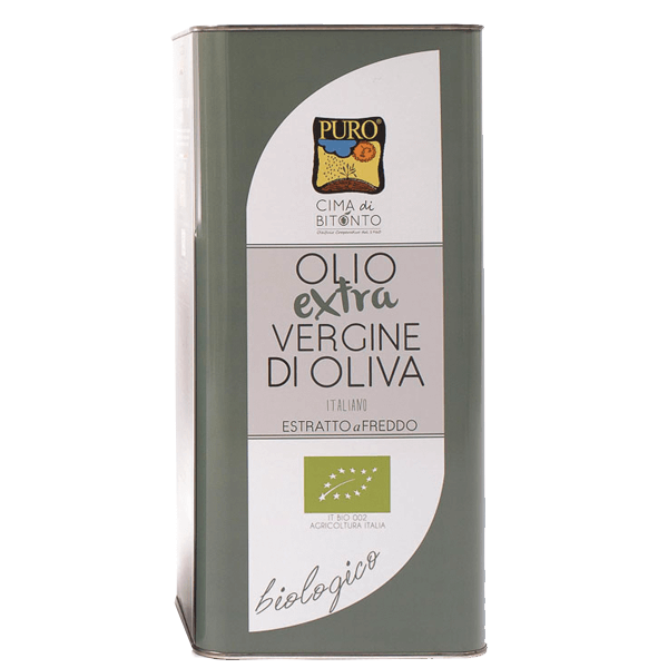 OLIO EXTRAVERGINE DI OLIVA BIOLOGICO PACK: 2 LATTINE DA 5 LT - Oleificio  Cooperativo Cima Di Bitonto