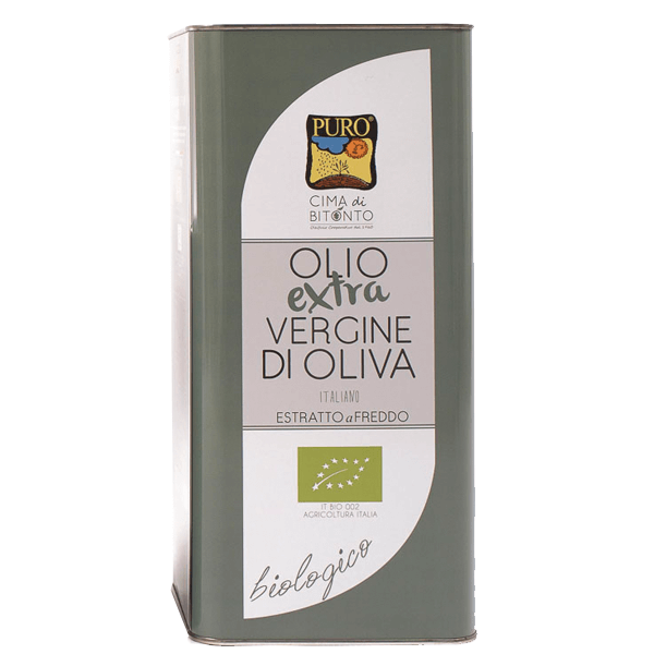 OLIO EXTRAVERGINE DI OLIVA BIOLOGICO PACK: 2 LATTINE DA 5 LT